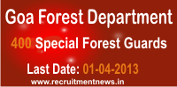 Goa Forest Department recruitment 2013
