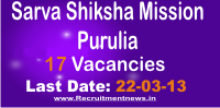 Sarva Shiksha Mission Purulia recruitment